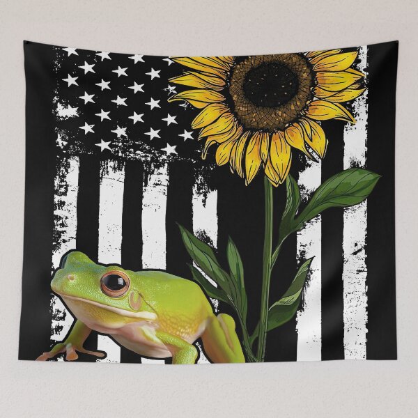 Item preview, Frog American Flag Sunflower Funny  designed and sold by HarrioBend.