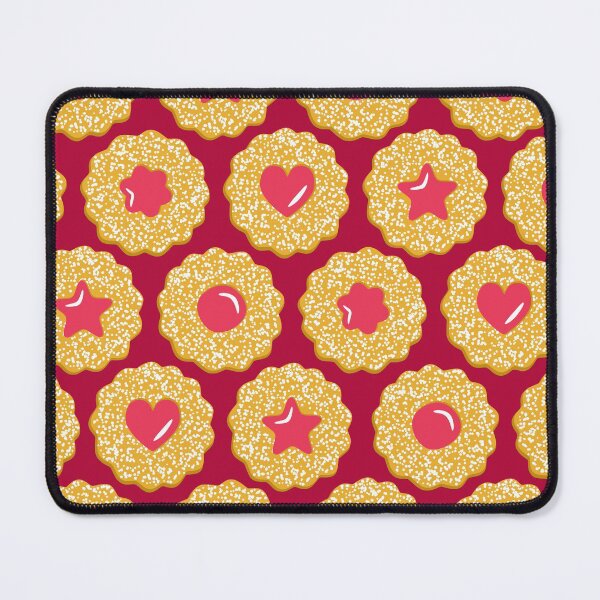 Item preview, Linzer Jam Filled Cookies Pattern Dark Red designed and sold by cashewdays.