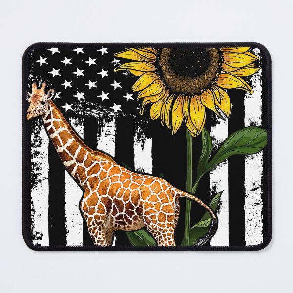Item preview, Giraffe American Flag Sunflower Funny designed and sold by HarrioBend.