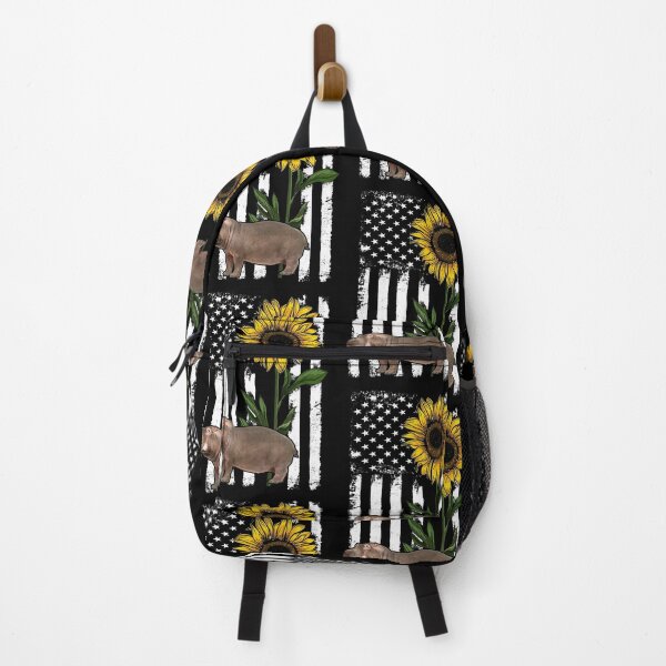 Item preview, Hippo American Flag Sunflower Funny designed and sold by HarrioBend.
