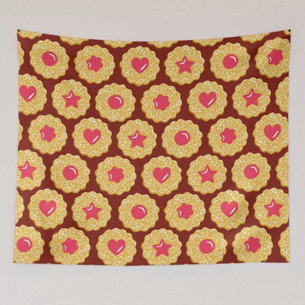 Item preview, Linzer Jam Filled Cookies Pattern Chocolate Brown designed and sold by cashewdays.