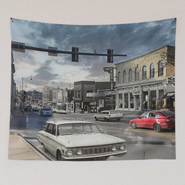 Item preview, Mashup Batavia, IL - Looking west on Wilson Street - SW Corner of Wilson & River Street (Illinois Route 25) designed and sold by Shumway  Studio.