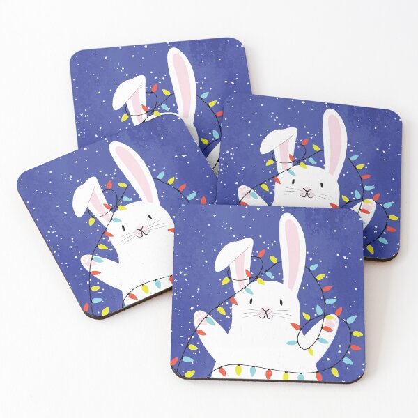 Item preview, Christmas White Bunny - My Favorite Color Is Christmas Lights! designed and sold by ShyOwlet.