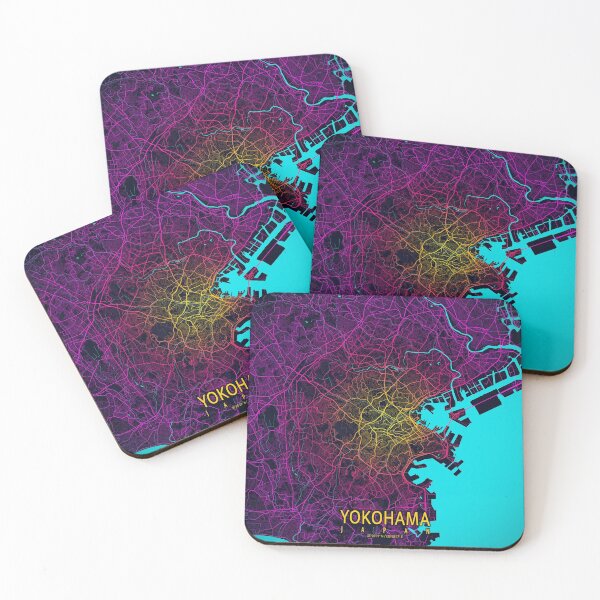 Item preview, Yokohama City Map of Japan - Neon designed and sold by deMAP.