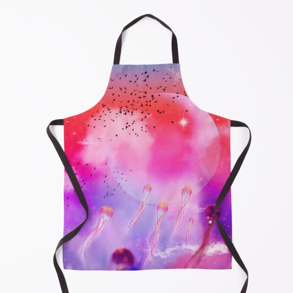 Item preview, Ethereal flying fantasy jellyfishes in sunset designed and sold by Otterandpanda.