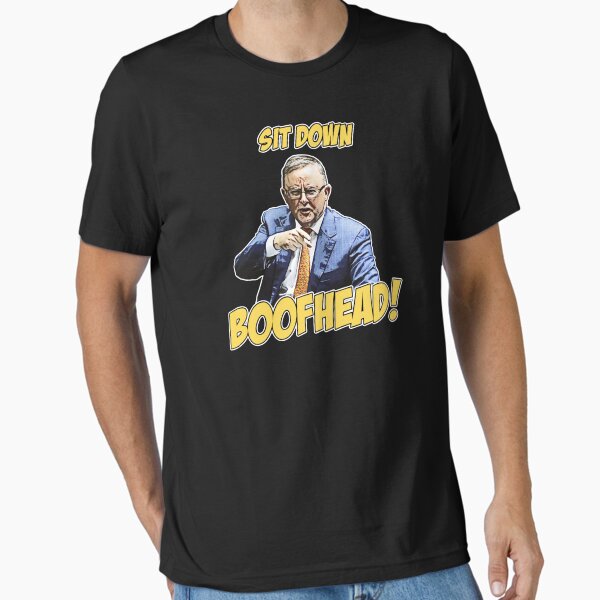 Vista previa del artículo con la obra «Siéntese Boofhead - Albo Auspol Dutton Política australiana Anthony Albanese», diseñado y vendido por TeeRock.