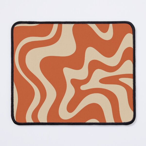 Item preview, Retro Liquid Swirl Abstract Pattern in Mid Mod Burnt Orange and Beige designed and sold by kierkegaard.