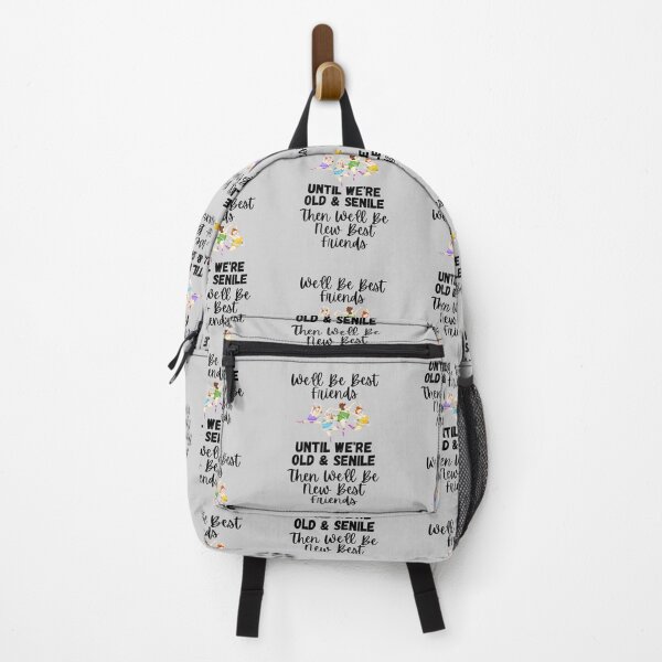 Item preview, We'll Be Best Friends Until We're Old & Senile, Then We'll Be New Best Friends - Four Friends Dancing (black wording on grey) - by Boo-da-chay designed and sold by Boo-da-chay.