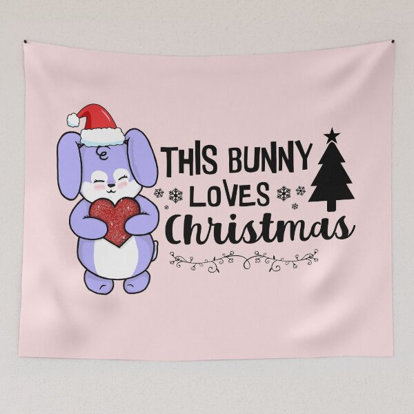 Item preview, This Bunny Loves Christmas | Punny Bunny | Christmas (Blue x White) designed and sold by the-krisney-way.