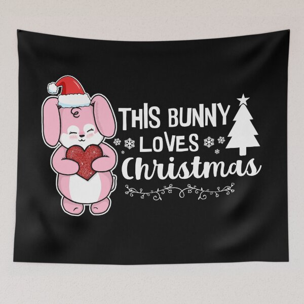 Item preview, This Bunny Loves Christmas | Punny Bunny | Christmas (Pink x Black) designed and sold by the-krisney-way.