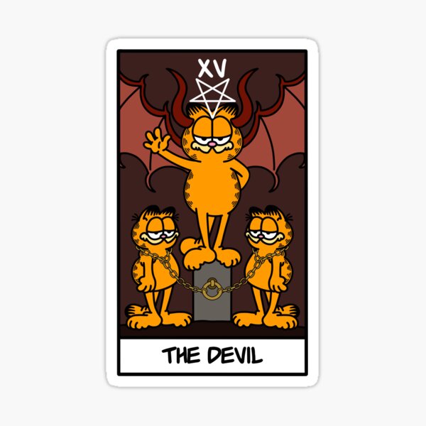 Vista previa del artículo con la obra «la carta del tarot del diablo pero es garfield», diseñado y vendido por jxliahx.