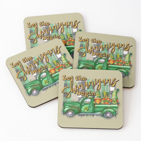 Item preview, St. Patricks Day Gnomes In Truck Shenanigans Plaid designed and sold by ChicoryJunction.