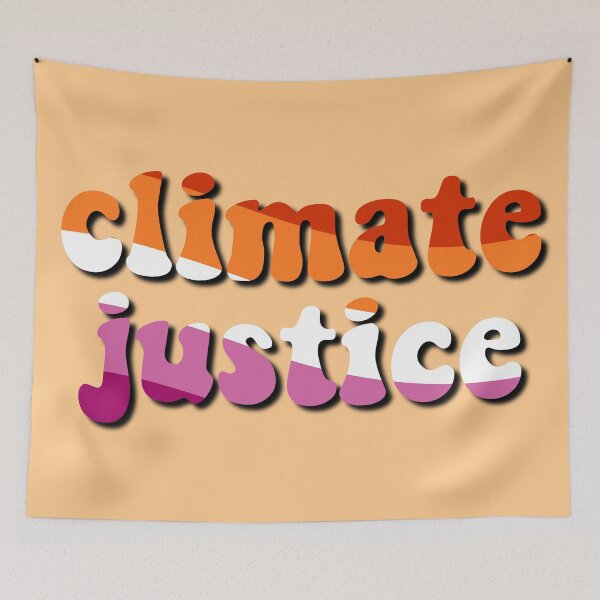 Item preview, Climate Justice Retro Orange White Pink Environmental Advocacy designed and sold by cashewdays.