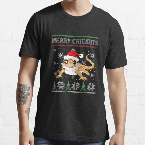 Merry Crickets Bearded Dragon Christmas Pajama Ugly Sweater Essential T-Shirt