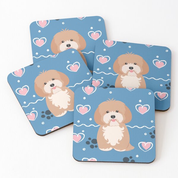 Item preview, Love Red Gold White Lhasa Apso Shih Tzu Dog designed and sold by Lulupainting.