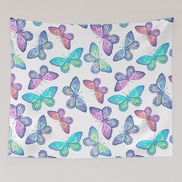 Item preview, Seamless of colorful butterflies on white background designed and sold by VannaShanha.
