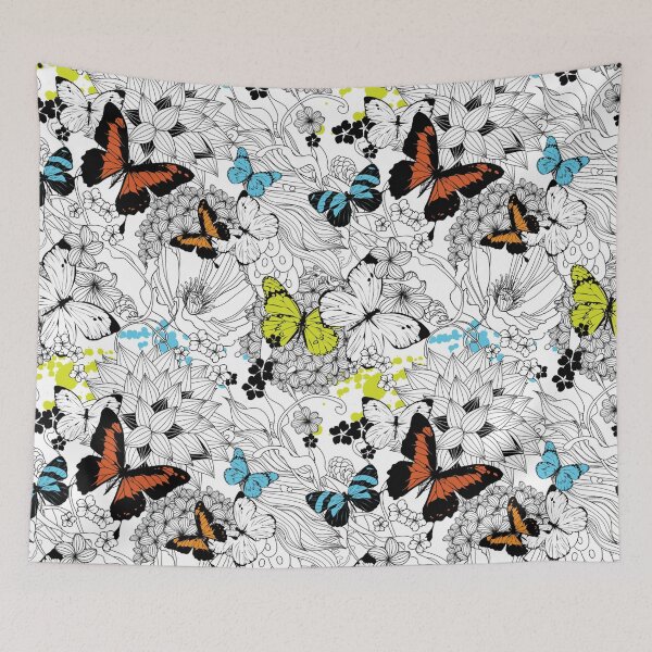 Item preview, Seamless with flowers and butterflies designed and sold by VannaShanha.