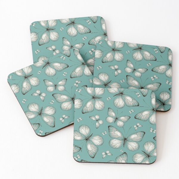 Item preview, Butterflies on light sea green  designed and sold by VannaShanha.