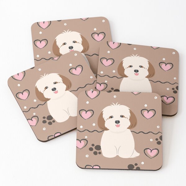 Item preview, Love Red Sable White Lhasa Apso Shih Tzu Dog designed and sold by Lulupainting.