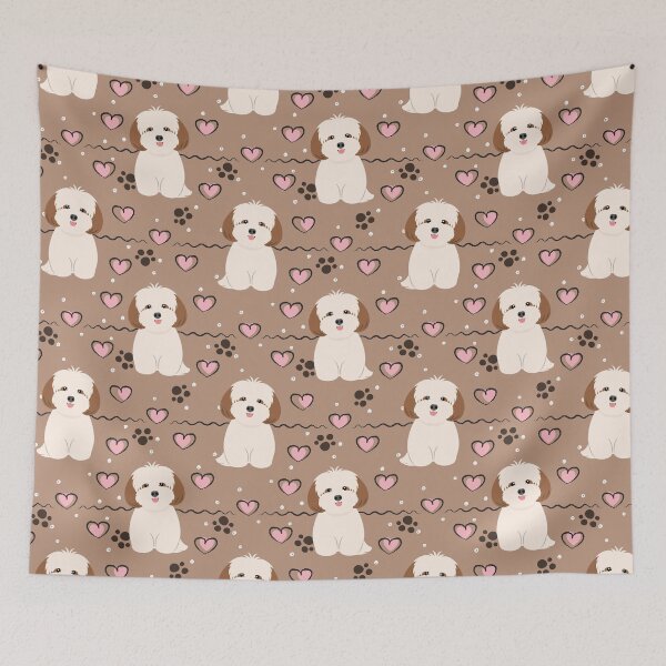 Item preview, Love Red Sable White Lhasa Apso Shih Tzu Dog designed and sold by Lulupainting.