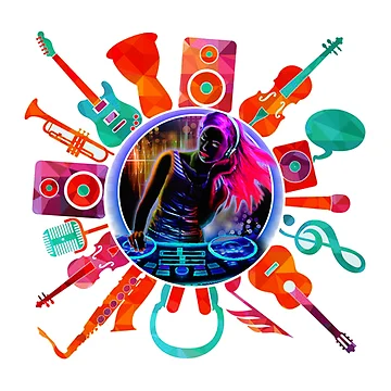 Artwork thumbnail, Musical Instruments Collage by DarshanaDesign