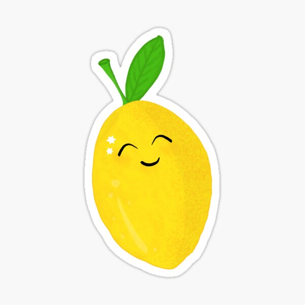 zufriedene Zitrone mit Sternen Sticker
