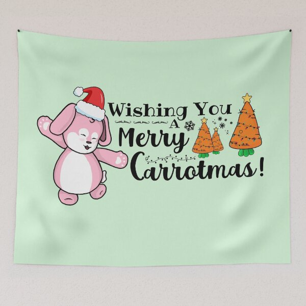 Item preview, Wishing You A Merry Carrotmas! | Punny Bunny | Christmas (Pink x White) designed and sold by the-krisney-way.