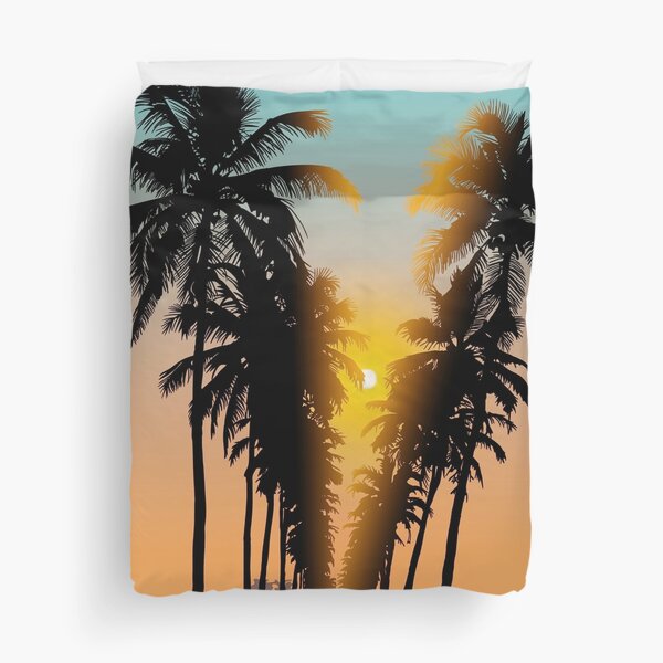Vista previa del artículo con la obra «Paisaje de puesta de sol de palmeras de coco - junto a la playa de Goa», diseñado y vendido por RMelissart.