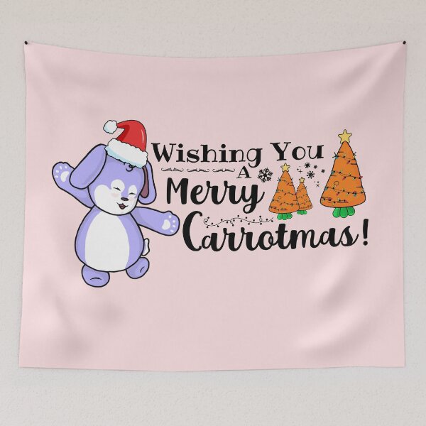 Item preview, Wishing You A Merry Carrotmas! | Punny Bunny | Christmas (Blue x White) designed and sold by the-krisney-way.