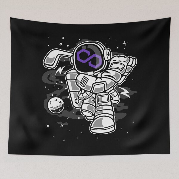 Item preview, Astronaut Golf Polygon Matic Coin To The Moon Crypto Token Cryptocurrency Blockchain Wallet designed and sold by AriellaGross.