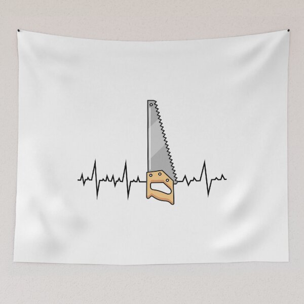 Item preview, Carpenter Woodworker Woodwork Hand saw Heartbeat Pulse designed and sold by CuteDesigns1.