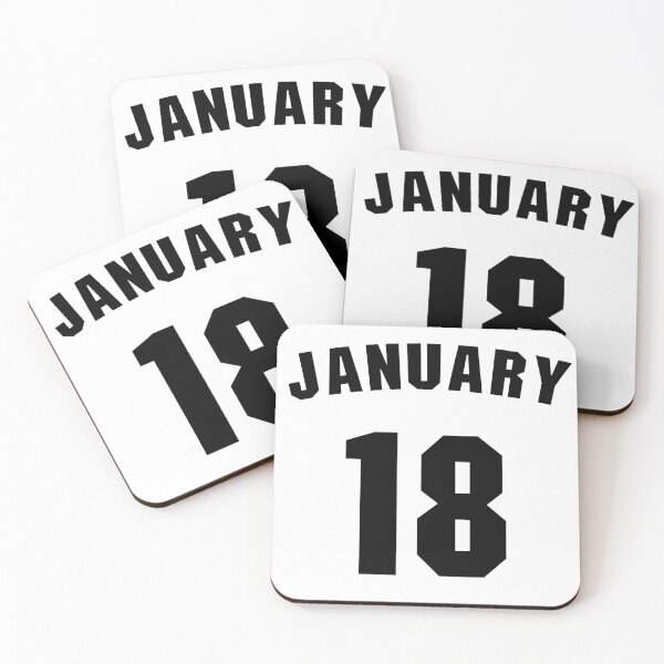Artikelvorschau, Geburtsdatum 18. Januar Geburtstagsgeschenk Sportdesign entworfen und verkauft von Panya-Design.