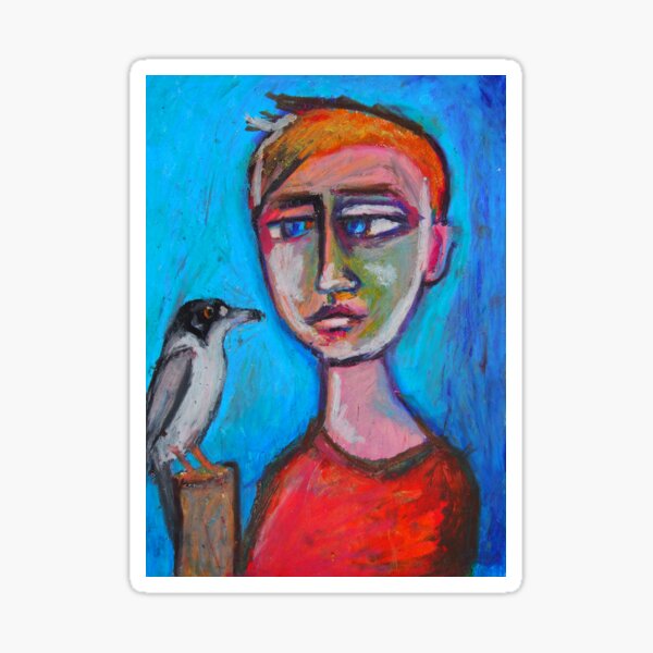 Wise word with the butcherbird Sticker