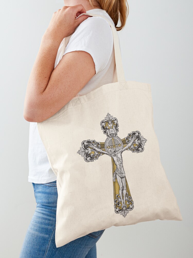 St. Benedict Cross Canvas Tote Bag