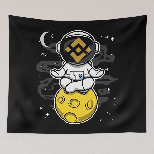 Item preview, Astronaut Yoga Binance BNB Coin To The Moon Crypto Token Blockchain Cryptocurrency Wallet designed and sold by JaxonBrown.