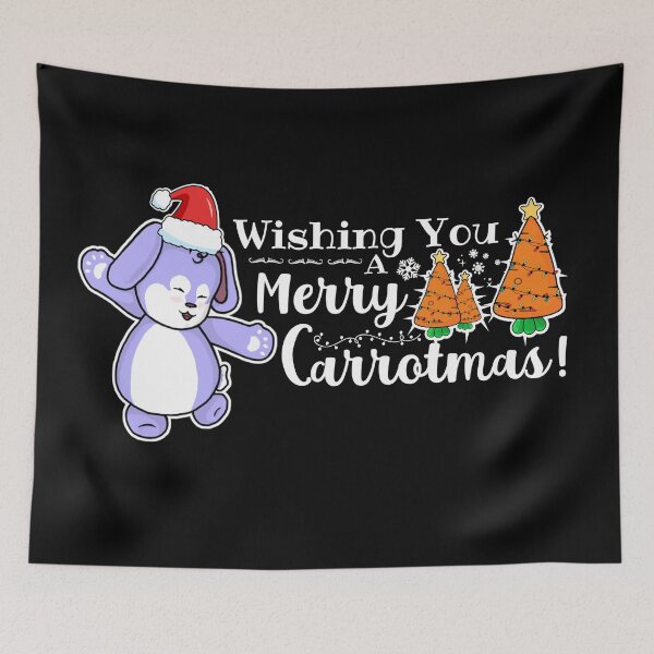 Item preview, Wishing You A Merry Carrotmas! | Punny Bunny | Christmas (Blue x Black) designed and sold by the-krisney-way.