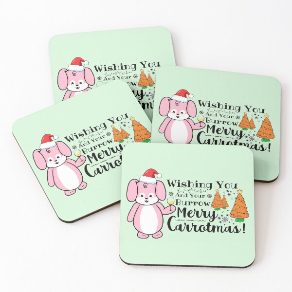 Item preview, Wishing You And Your Burrow Merry Carrotmas! | Punny Bunny | Christmas (Pink x White) designed and sold by the-krisney-way.