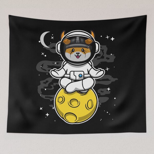 Item preview, Astronaut Yoga Floki Inu Coin To The Moon Floki Army Crypto Token Blockchain Cryptocurrency Wallet designed and sold by JaxonBrown.