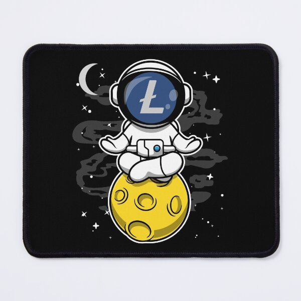 Item preview, Astronaut Yoga LiteCoin LTC To The Moon Crypto Token Blockchain Cryptocurrency Wallet designed and sold by JaxonBrown.