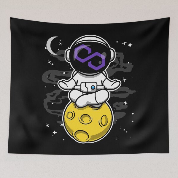Item preview, Astronaut Yoga Polygon Matic Coin To The Moon Crypto Token Blockchain Cryptocurrency Wallet designed and sold by JaxonBrown.