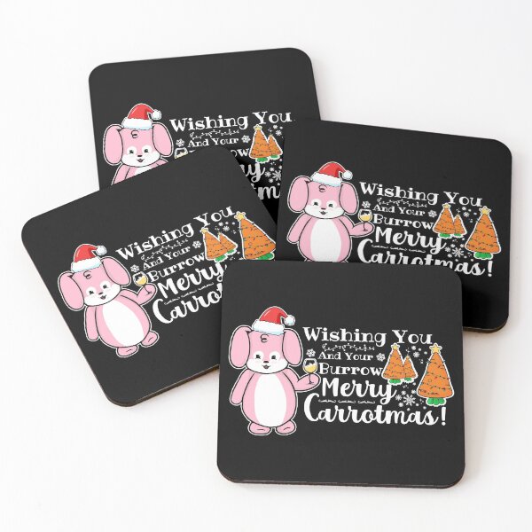 Item preview, Wishing You And Your Burrow Merry Carrotmas! | Punny Bunny | Christmas (Pink x Black) designed and sold by the-krisney-way.