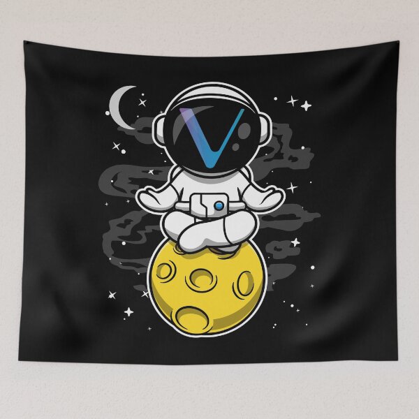 Item preview, Astronaut Yoga Vechain VET Coin To The Moon Crypto Token Blockchain Cryptocurrency Wallet designed and sold by JaxonBrown.