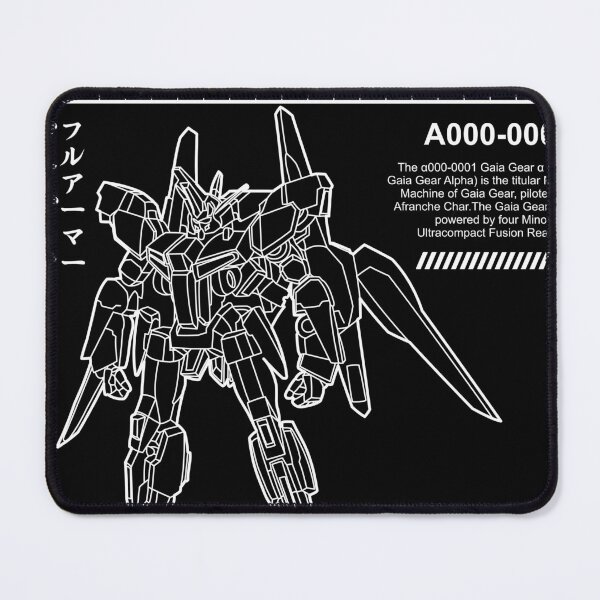 Item preview, GAIA GEAR ALPHA GUNDAM Α000-0001 BLACK WHITE STREETWEAR SHIRT designed and sold by Gundam Artwork.
