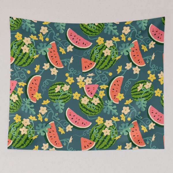 Item preview, Watermelons, slices, leaves, flowers designed and sold by WillaldShop.