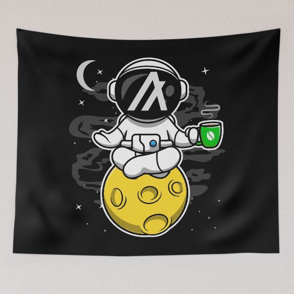 Item preview, Astronaut Yoga Coffee Algorand ALGO Coin To The Moon Crypto Token Blockchain Cryptocurrency Wallet designed and sold by JaxonBrown.