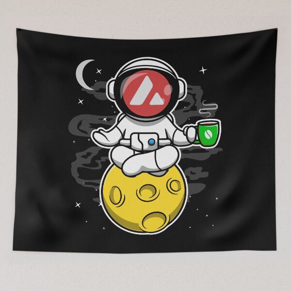 Item preview, Astronaut Yoga Coffee Avalanche Avax Coin To The Moon Crypto Token Blockchain Cryptocurrency Wallet designed and sold by JaxonBrown.