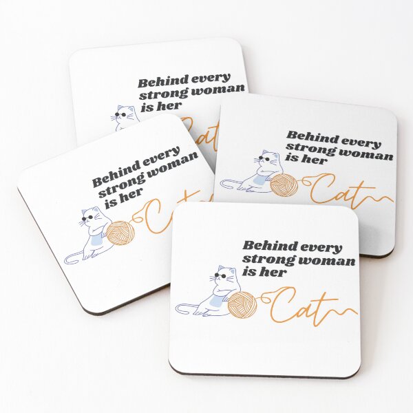 Item preview, Strong Woman's Cat | Cute Line Art Quote designed and sold by mschubbybunny.