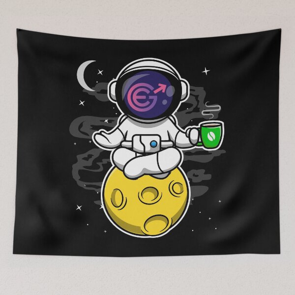 Item preview, Astronaut Yoga Coffee Evergrow EGC Coin To The Moon Crypto Token Blockchain Cryptocurrency Wallet designed and sold by JaxonBrown.