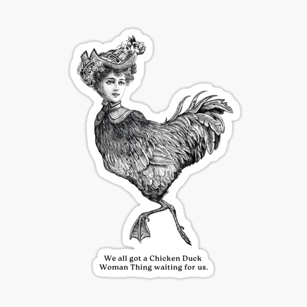 Vista previa del artículo con la obra «Chicken Duck Woman Thing (Arbustos de amor)», diseñado y vendido por CoralReefZA.