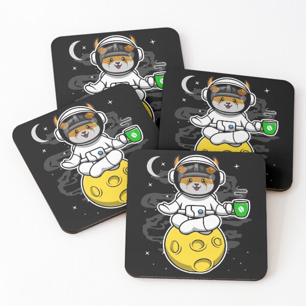 Item preview, Astronaut Yoga Coffee Floki Inu Coin To The Moon Floki Army Crypto Token Blockchain Cryptocurrency Wallet designed and sold by JaxonBrown.